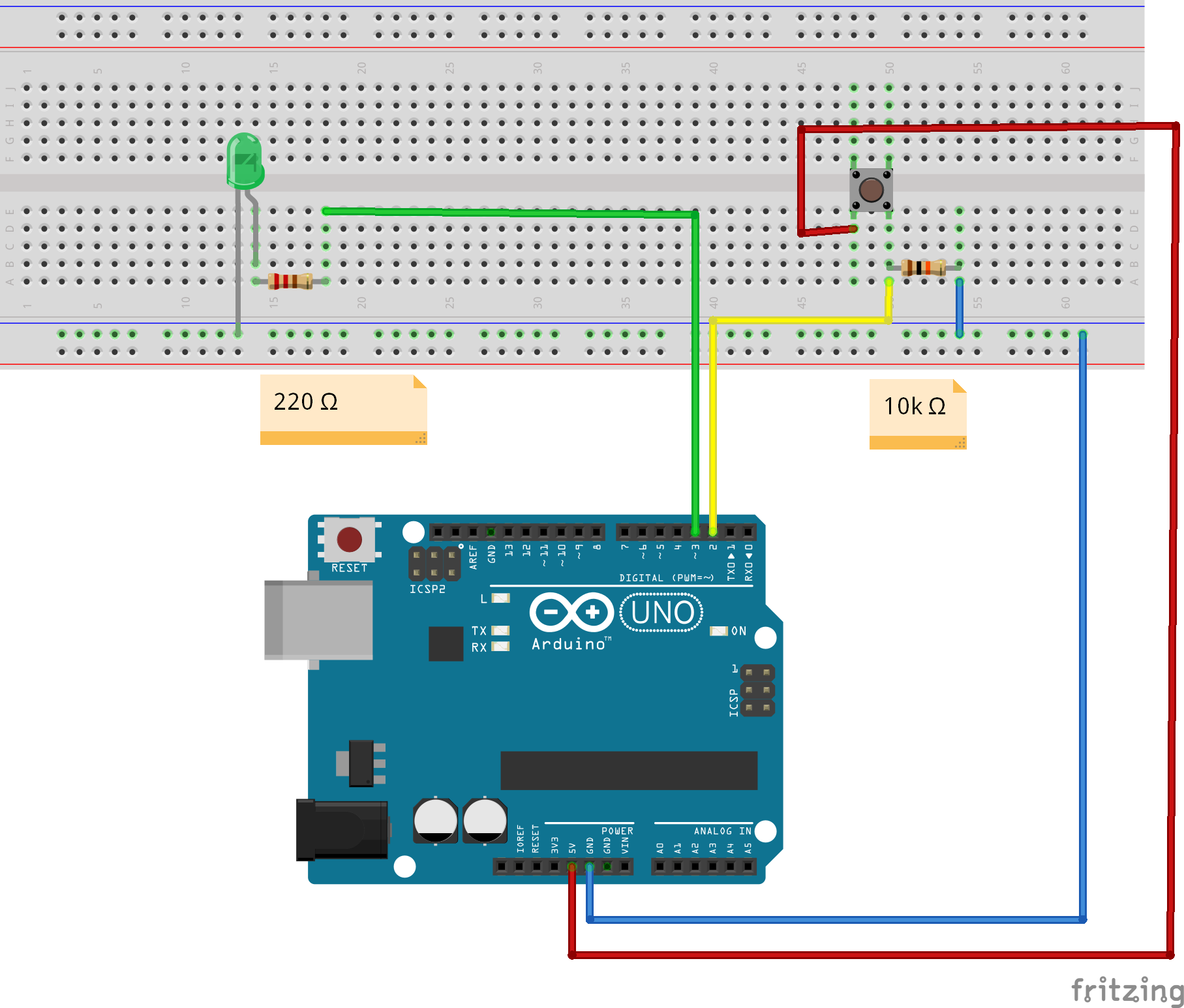 Arduino Schaltplan für einen Taster