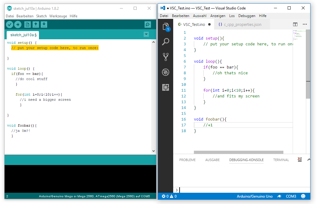 Arduino IDE code indent vs Visual Studio Code