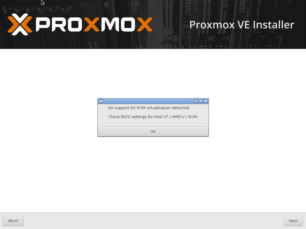 Proxmox VE Kein KVM Support