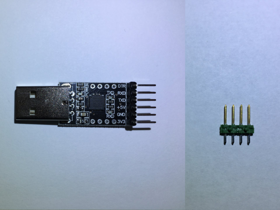 USB FTDI Adapter und Pin Header